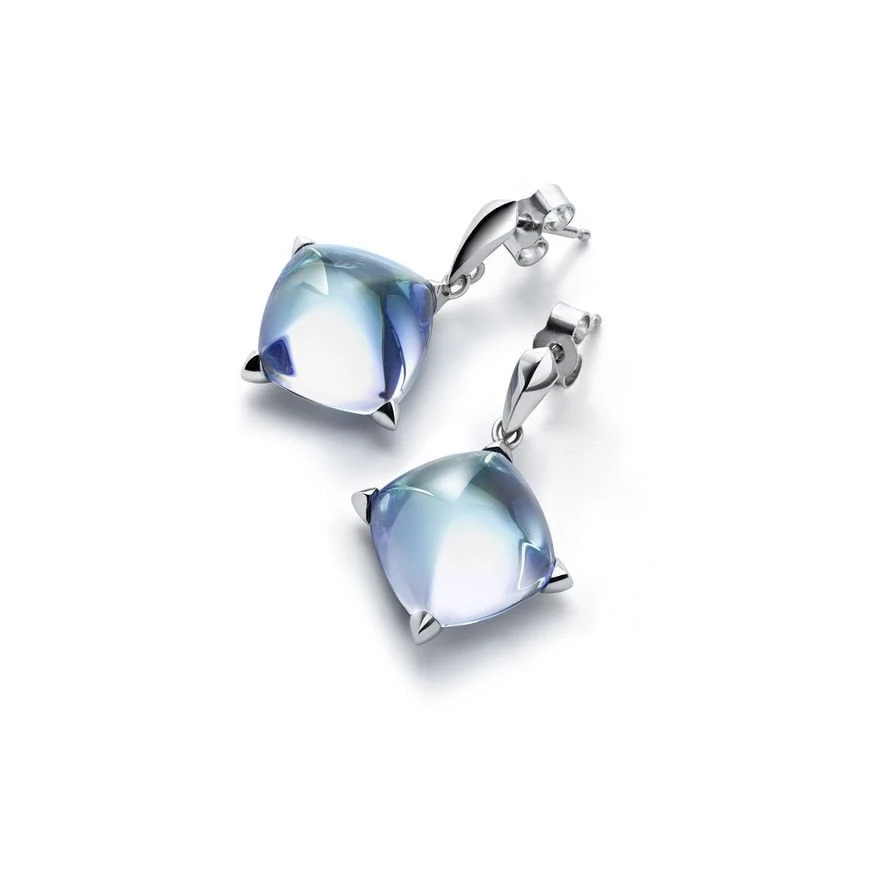 Médicis Boucles D’oreilles Tiges Aqua Miroir Baccarat 4 Médicis Boucles D’oreilles Tiges Aqua Miroir Baccarat – Image 2