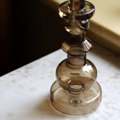 Bougeoir Lampe à Huile Champagne -Magasin De Verrerie À Domicile Bougeoir lampe huile champagne 1