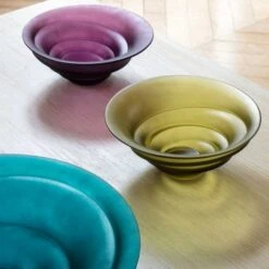 Coupe Vert Olive Sand Daum Par Christian Ghion -Magasin De Verrerie À Domicile Christian Ghion Daum 1