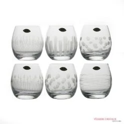 6 Gobelets Ronds Cristal Ametysta -Magasin De Verrerie À Domicile Gobelet rond cristal taille moderne