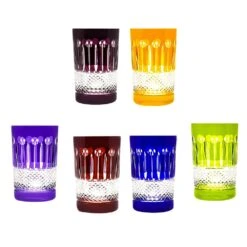 6 Verres Thé Cristal Couleur Yvan