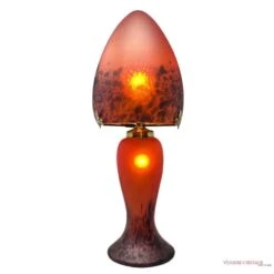 Lampe Champignon Pâte De Verre 012 Rouge