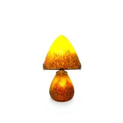 Lampe Champignon Pâte De Verre Jaune