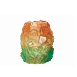 Photophore Rose Passion Vert Orange Daum