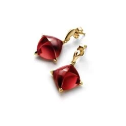 Médicis Boucles D’oreilles Tiges Rouge Baccarat