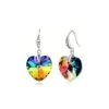 Boucles D’oreilles Cristal Cœur Arc-en-ciel -Magasin De Verrerie À Domicile boucles oreilles coeur arc en ciel 1