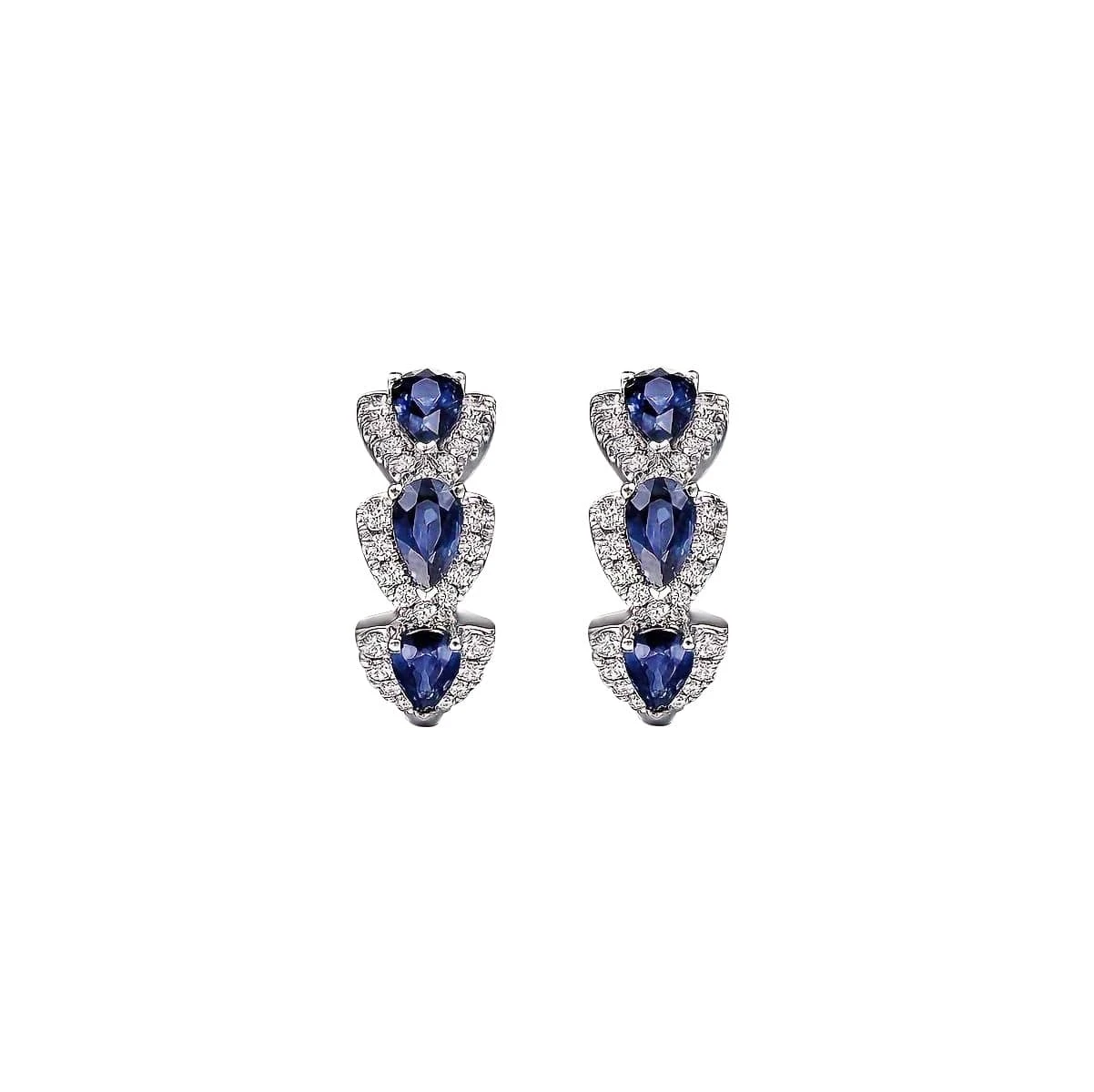 Boucles D’oreilles Cristal Bleu Majesté 3 Boucles D’oreilles Cristal Bleu Majesté