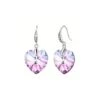 Boucles D’oreilles Cristal Cœur Violet -Magasin De Verrerie À Domicile boucles oreilles cristal coeur violet argent