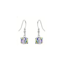 Boucles D’oreilles Cristal Carré Irisé