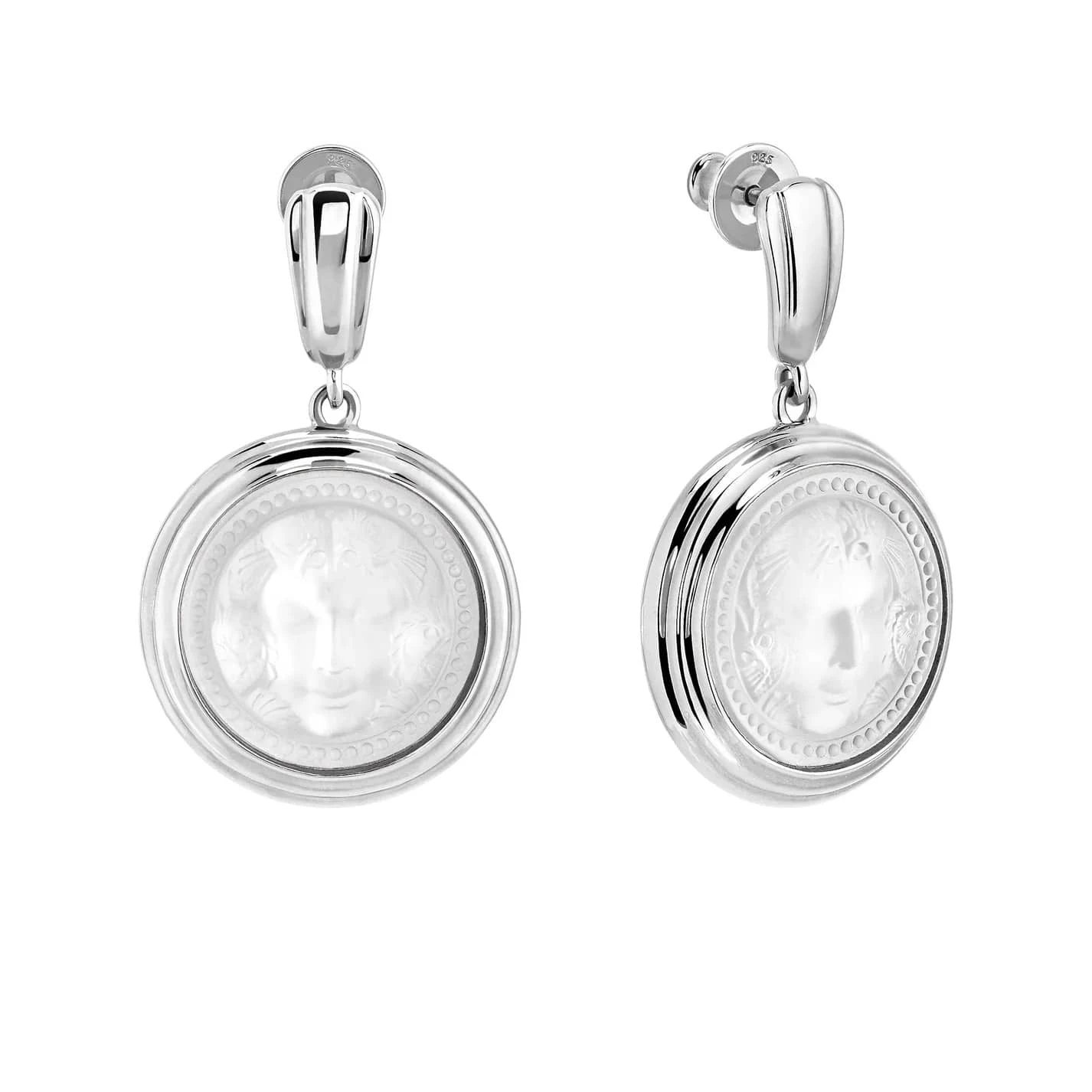 Boucles D’oreilles Aréthuse Rond Lalique 3 Boucles D’oreilles Aréthuse Rond Lalique
