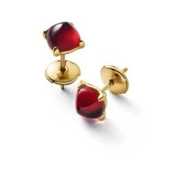 Médicis Boucles D’oreilles Puces Rouge Baccarat
