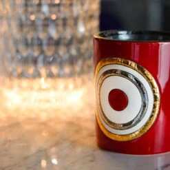 Pot à Bougie Géo Émaux De Longwy -Magasin De Verrerie À Domicile bougie meaux de longwy