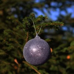 Boule De Noël En Verre Argenté à Paillettes N°6