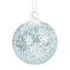 Boule De Noël Verre Bleu Paillettes N°9 2 Boule De Noël Verre Bleu Paillettes N°9 -Magasin De Verrerie À Domicile boule de noel en verre a paillettes argentees