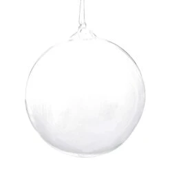 Boule De Noël Verre Plume Blanche N°1