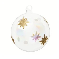 Boule De Noël En Verre étoiles Dorées N°5