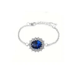 Bracelet Médaillon Cristal Bleu Saphir