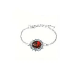 Bracelet Médaillon Cristal Rouge Rubis