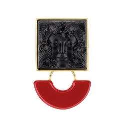 Broche Aréthuse Noir Résine Lalique