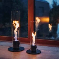 Photophore Feu De Table Spin 900 Intérieur Et Extérieur 12 Photophore Feu De Table Spin 900 Intérieur Et Extérieur -Magasin De Verrerie À Domicile cheminee table noir 1