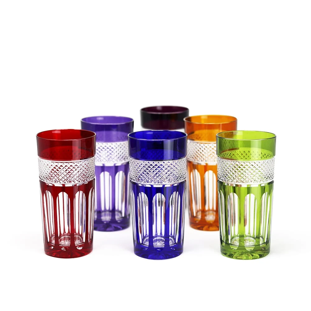 6 Chopes Cristal Couleur Mireille 4 6 Chopes Cristal Couleur Mireille – Image 2