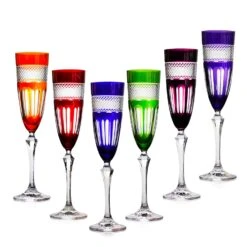 Magasin De Verrerie À Domicile -Magasin De Verrerie À Domicile coffret 6 flute cristal couleur mireille 3