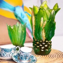 Vase Or Palm Beach Daum -Magasin De Verrerie À Domicile collection Palm beach Vase moyen modele finitions or