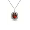 Collier Médaillon Royal Cristal Rouge Rubis