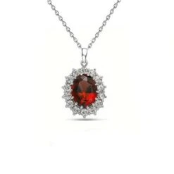 Collier Médaillon Royal Cristal Rouge Rubis