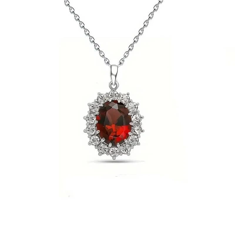 Collier Médaillon Royal Cristal Rouge Rubis 3 Collier Médaillon Royal Cristal Rouge Rubis