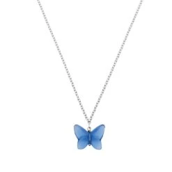 Collier Papillon Lalique -Magasin De Verrerie À Domicile collier papillon bleu cristal lalique