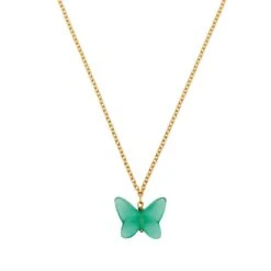Collier Papillon Lalique -Magasin De Verrerie À Domicile collier papillon vert cristal lalique