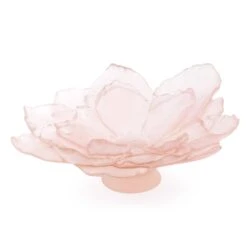 Coupe Grand Modèle Camelia Daum -Magasin De Verrerie À Domicile coupe camelia rose daum
