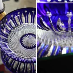 Centre De Table Bleu Tommy Saint-louis 9 Centre De Table Bleu Tommy Saint-louis -Magasin De Verrerie À Domicile coupe centre table tommy