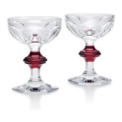 Coupe Champagne Harcourt Bouton Rouge X2 Baccarat