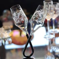 Duo Flûte Colombes Mariage Support -Magasin De Verrerie À Domicile duo flute chmpagne colombe mariage