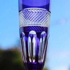 6 Flûtes Cristal Couleur Mireille -Magasin De Verrerie À Domicile flute champagne cristal violet
