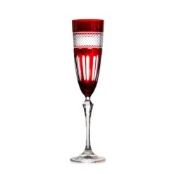 Flûte Champagne Mireille Rouge -Magasin De Verrerie À Domicile flute cristal rouge mireille