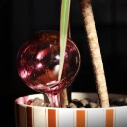 Globe D’arrosage Grenat En Cristal De Lorraine -Magasin De Verrerie À Domicile globe arrosage rose 1