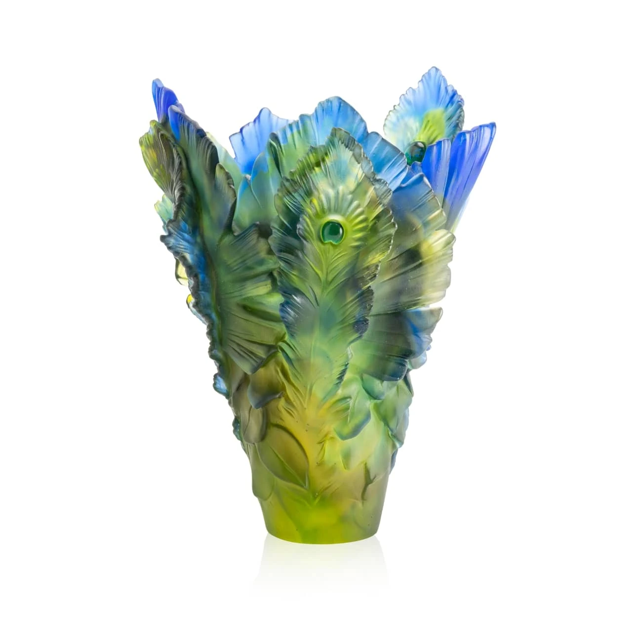 Vase Fleur De Paon Exotique Gm Daum 4 Vase Fleur De Paon Exotique Gm Daum – Image 2