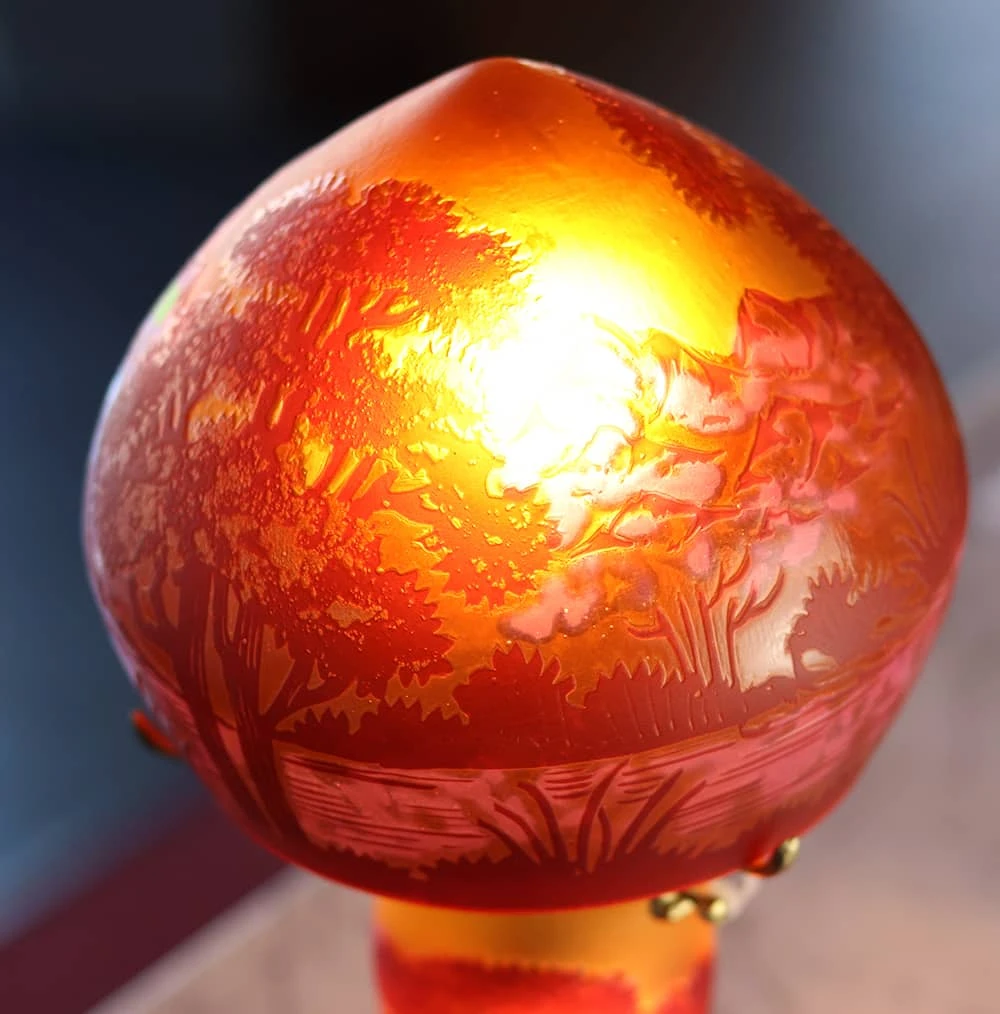 Lampe Pâte De Verre Art Nouveau N°6 Tip Gallé 4 Lampe Pâte De Verre Art Nouveau N°6 Tip Gallé – Image 2