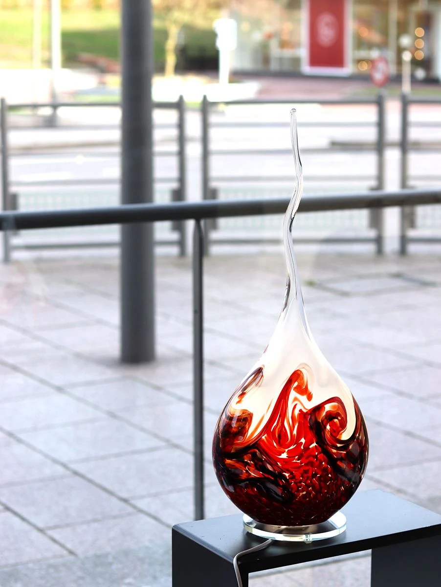 Lampe Flamme Cristal Noir Et Rouge 3 Lampe Flamme Cristal Noir Et Rouge