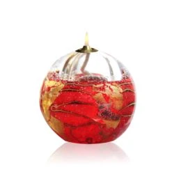 Set Lampe Huile Cristal Rouge Et Or + Paraffine X1 -Magasin De Verrerie À Domicile lampe cristal rouge or 1