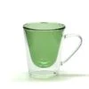 Set 2 Mugs En Cristal Double Paroi -Magasin De Verrerie À Domicile mug cristal vert clair