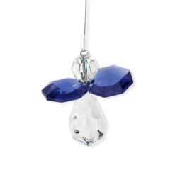 Ornement Ange Cristaux Swarovski -Magasin De Verrerie À Domicile ornement ange cristal sapphir