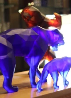 Wild Panther Bleu Orlinski Daum -Magasin De Verrerie À Domicile panthere en cristal bleu orlinski