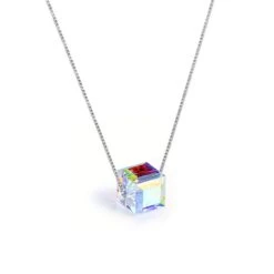 Pendentif Cristal Carré Irisé