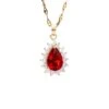 Pendentif Cristal Rouge Rubis D’Antan