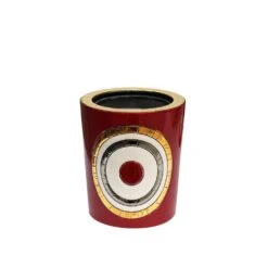 Pot à Bougie Géo Émaux De Longwy -Magasin De Verrerie À Domicile pot bougie geo rouge grenat emaux de longwy