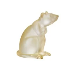 Sculpture Rat Lalique -Magasin De Verrerie À Domicile rat lustre or lalique